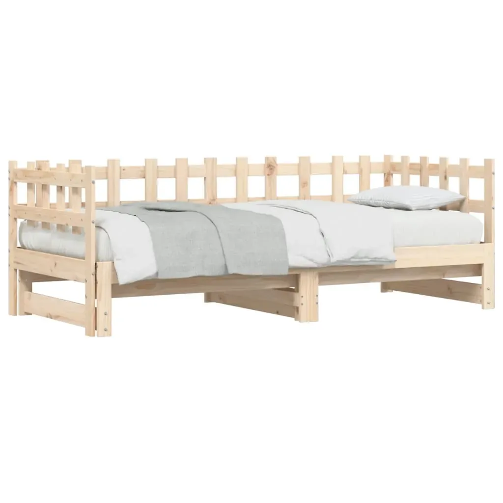 Pull-out Day Bed without Mattress 2x(90x190) cm Solid Wood Price