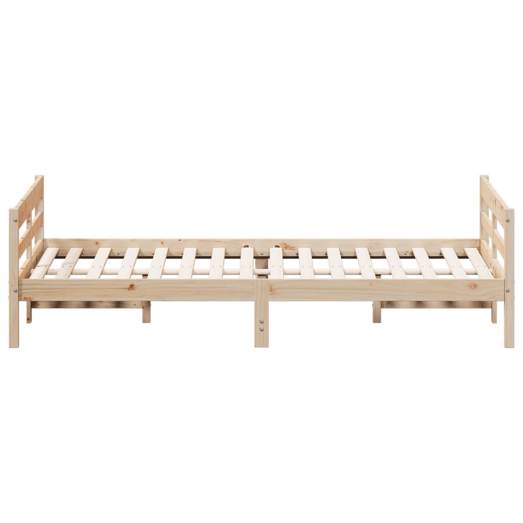 Bed Frame without Mattress 137x187 cm Double Solid Wood Pine Price