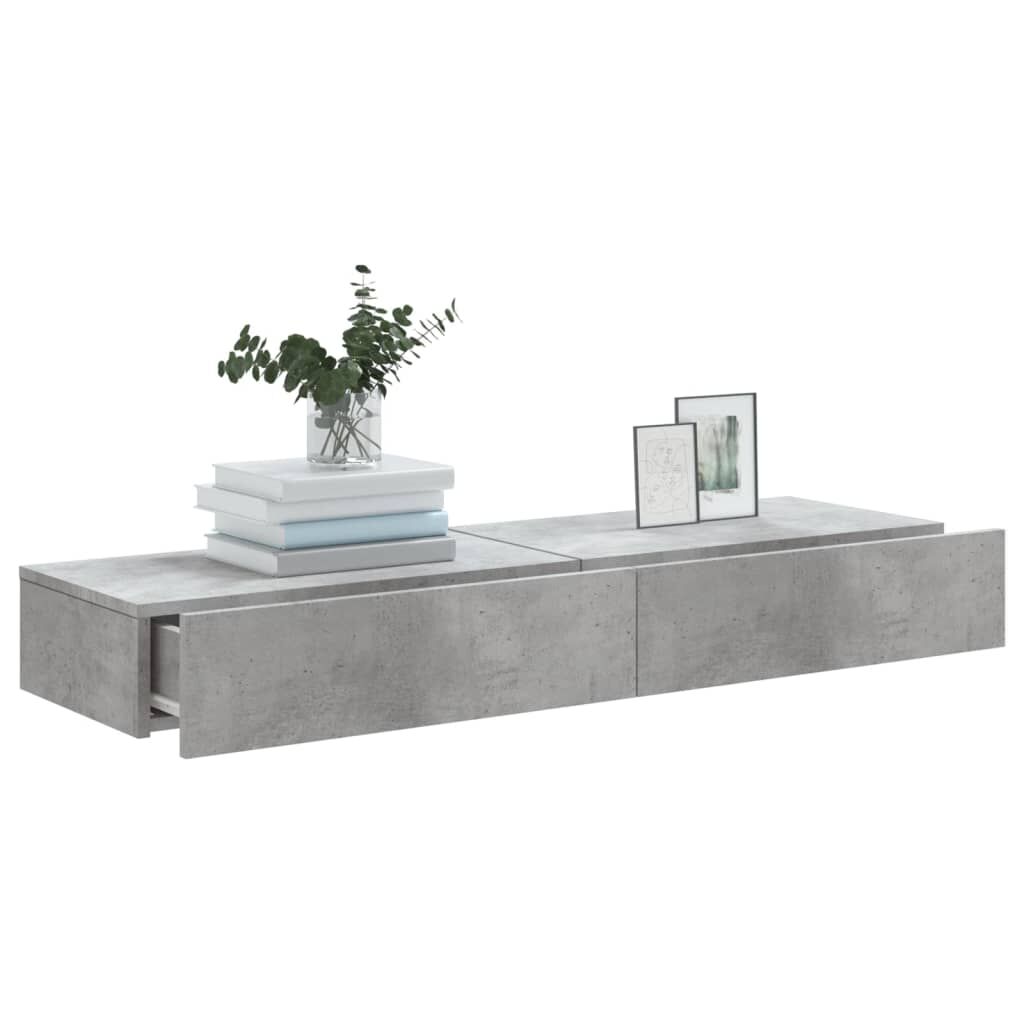 TV Cabinets with LED Lights 2 pcs Concrete Grey 60x35x15.5 cm Price