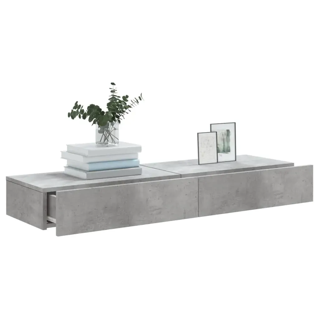 TV Cabinets with LED Lights 2 pcs Concrete Grey 60x35x15.5 cm Price