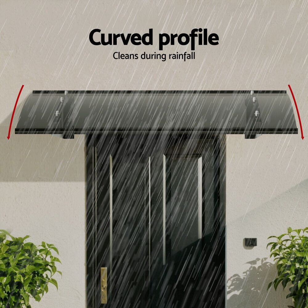 Instahut Window Door Awning Canopy 1mx1m Grey Solid Sheet Metal Frame Price