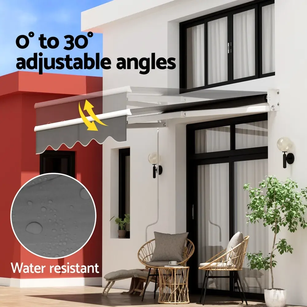 Retractable Folding Arm Awning Manual Sunshade 2Mx1.5M Grey Price