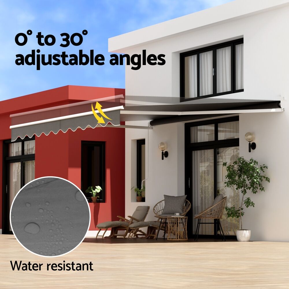Retractable Folding Arm Awning Manual Sunshade 4.5Mx3M Grey Price