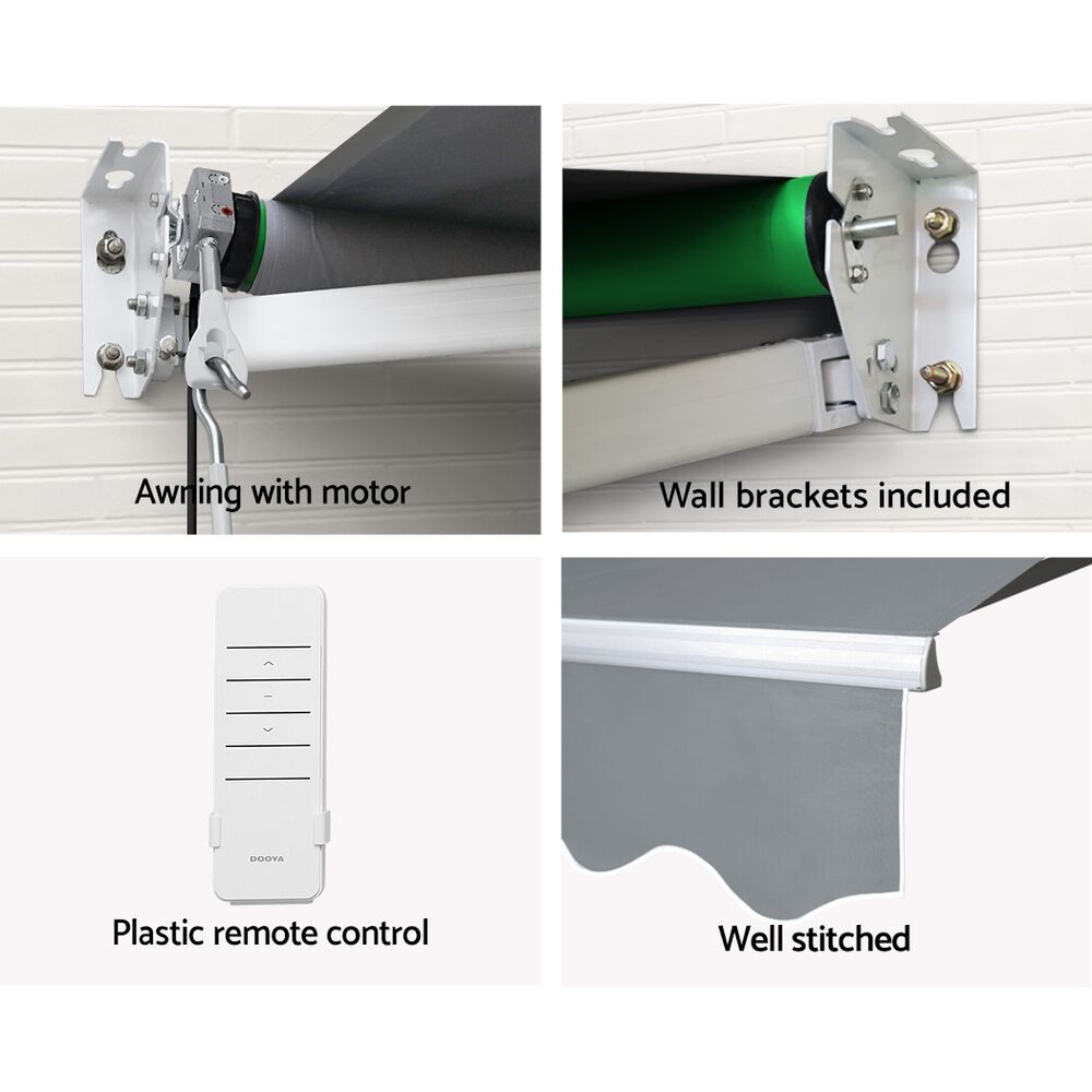 Retractable Folding Arm Awning Motorised Sunshade 4Mx2.5M Pearl Grey Price