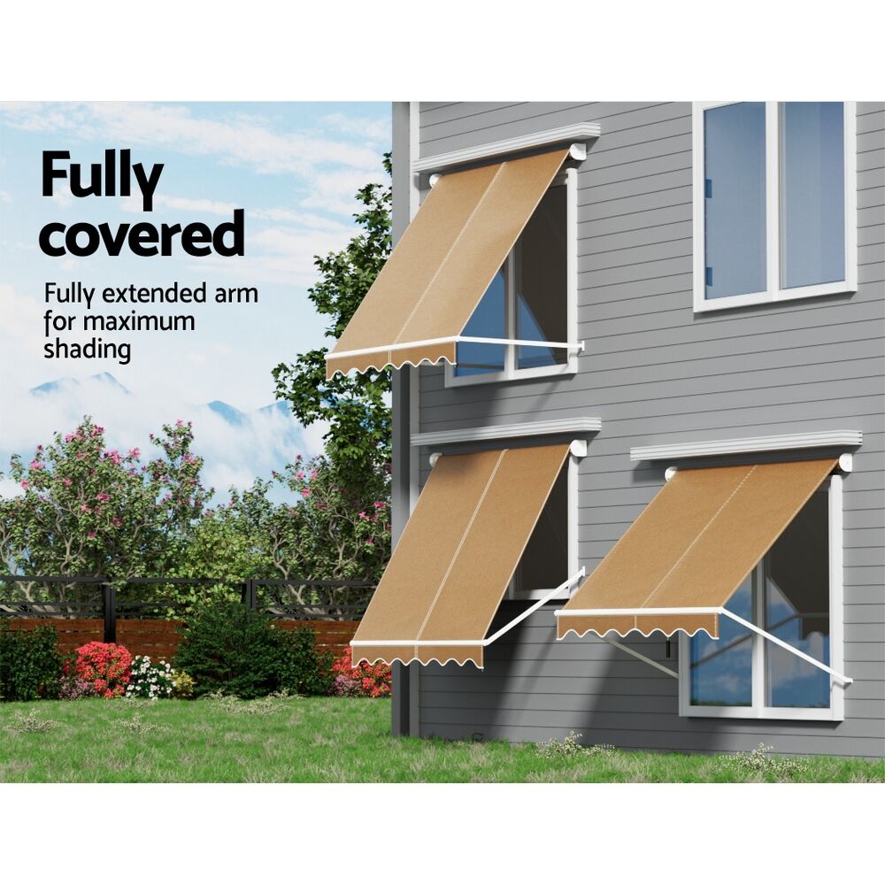 Window Fixed Pivot Arm Awning Outdoor Retractable Canopy 2.1X2.1M Beige Price