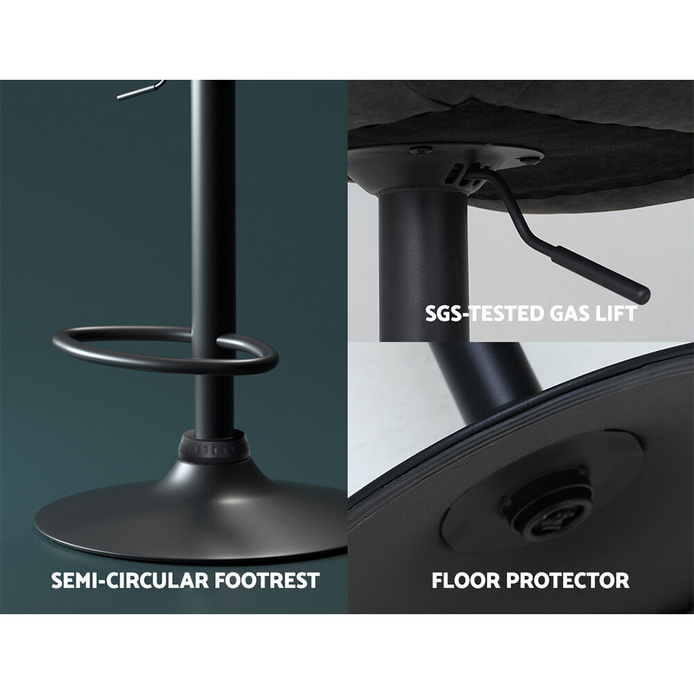 Artiss 2x Bar Stools Gas Lift Vintage Leather Black Price