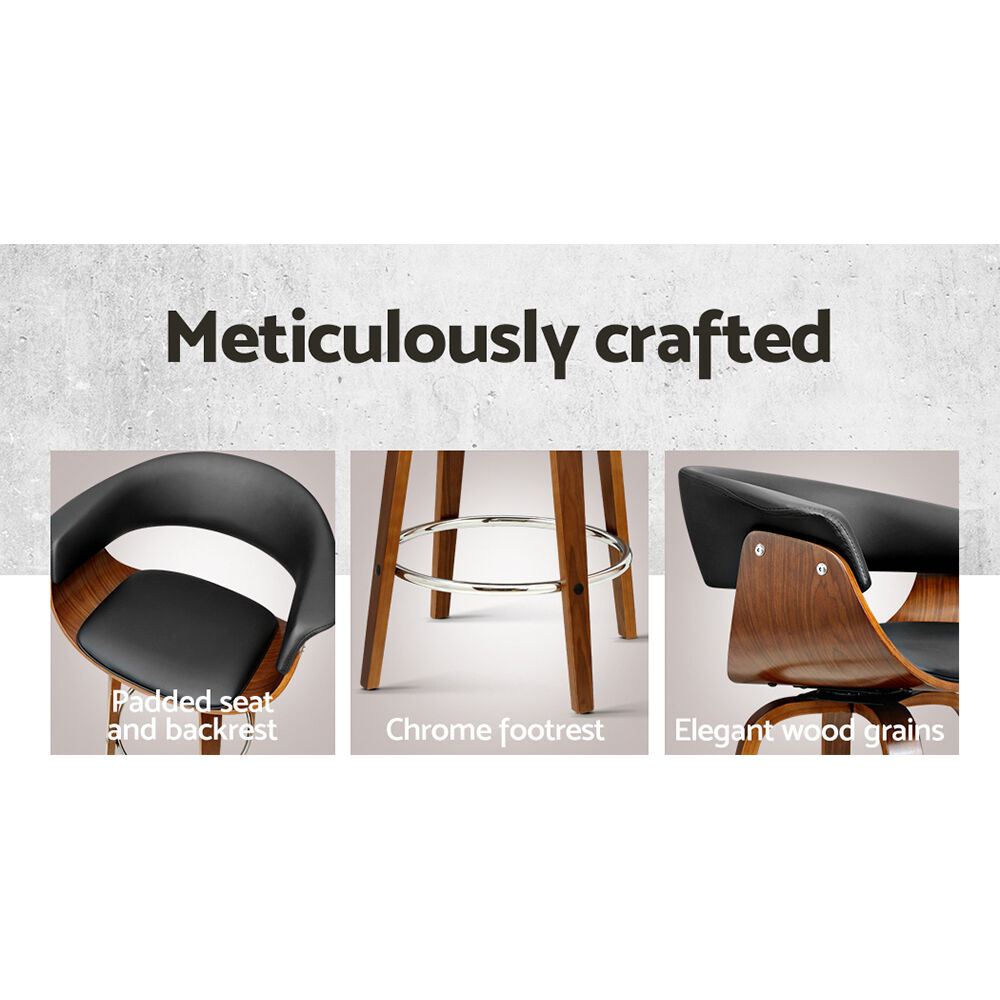 Artiss Bar Stools Swivel PU Seat Wooden Price