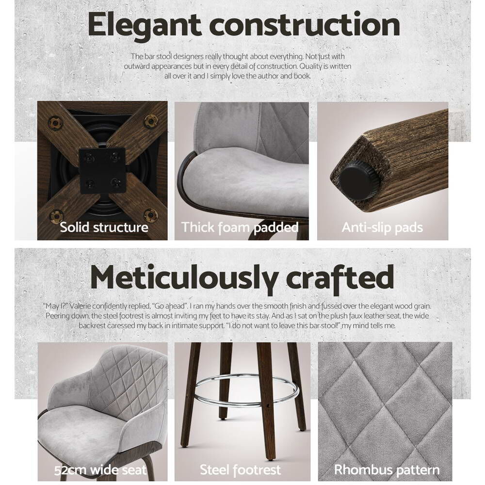 Bar Stools Swivel Velvet Padded Wooden Price
