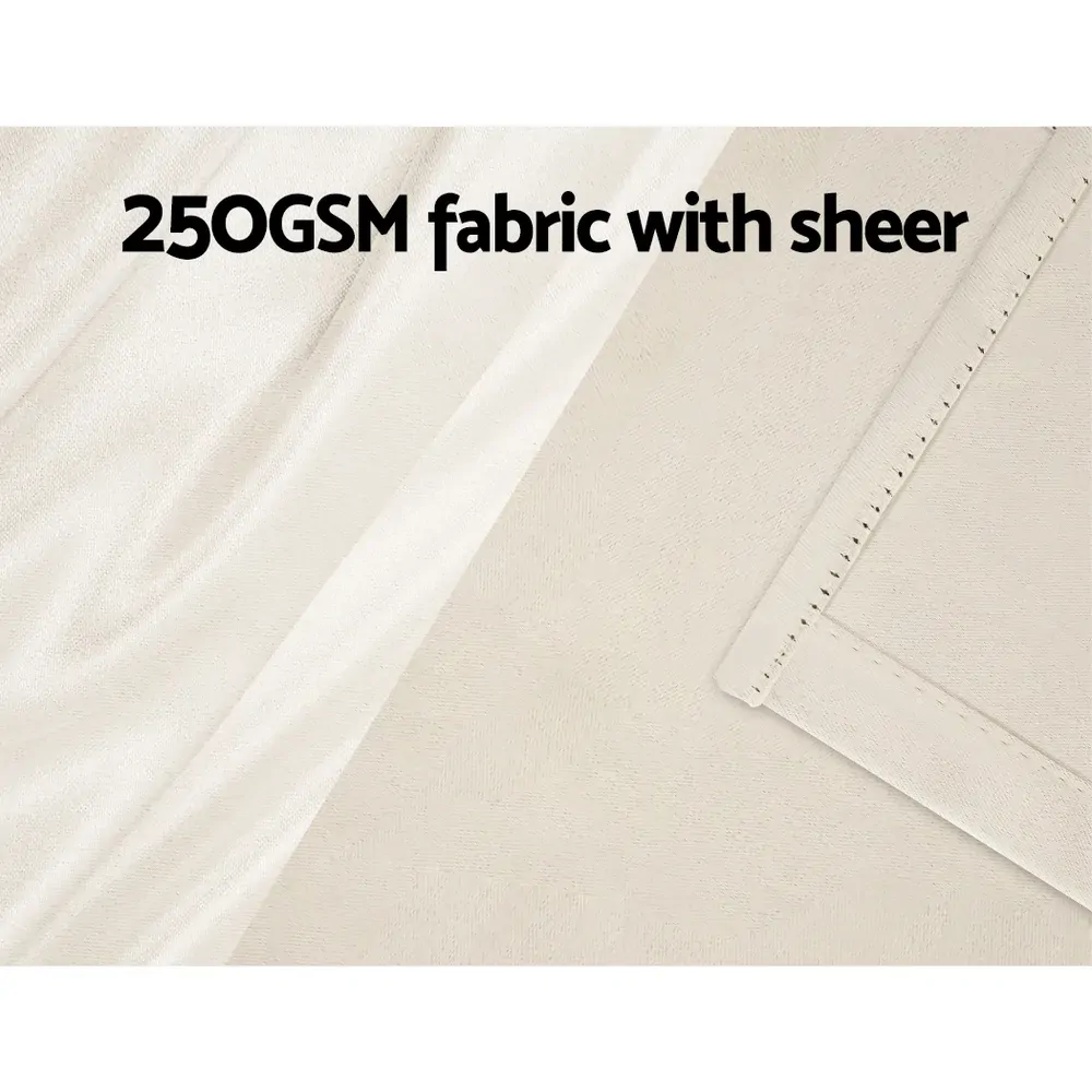 2X 132x213cm Blockout Sheer Curtains Beige Price