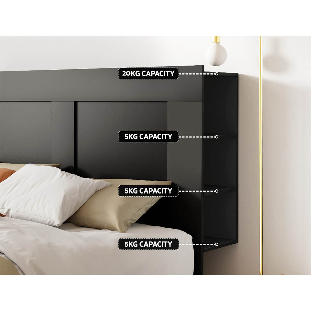 Artiss Bed Head Headboard Queen with Shelves - CABI Black Price