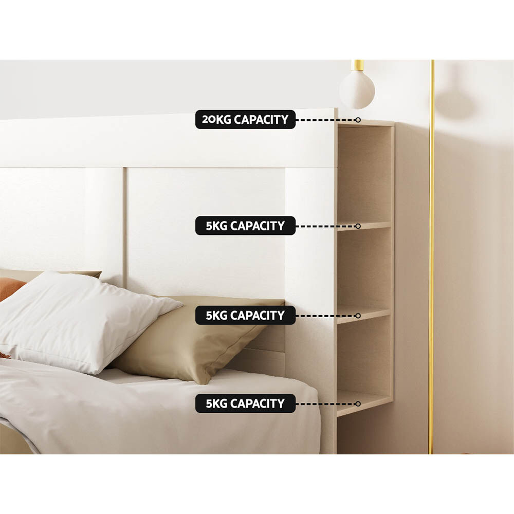 Bed Head Headboard Queen with Shelves - CABI White Price