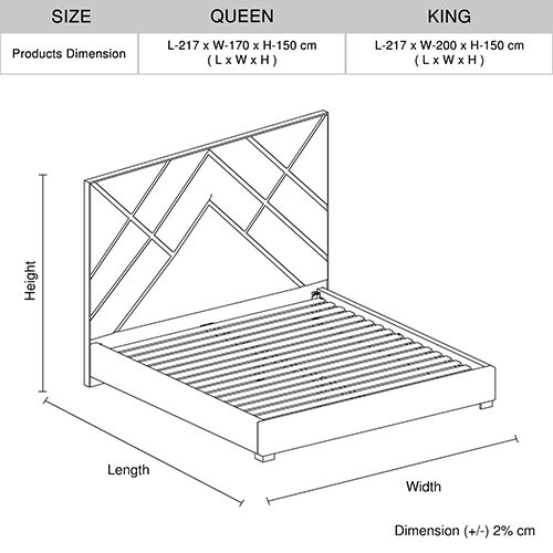 Matrix Bed Frame King Beige Standard Fabric Price