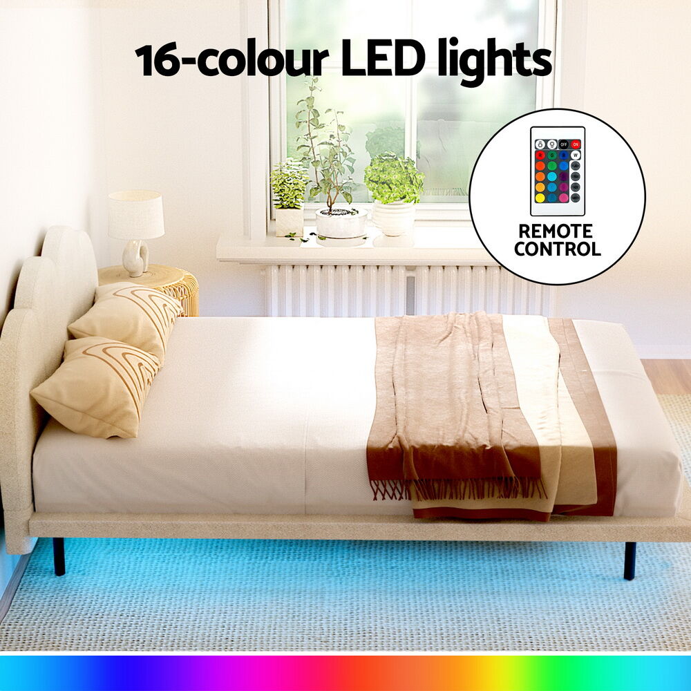 Artiss Bed Frame Queen Size Boucle Beige SASA Price