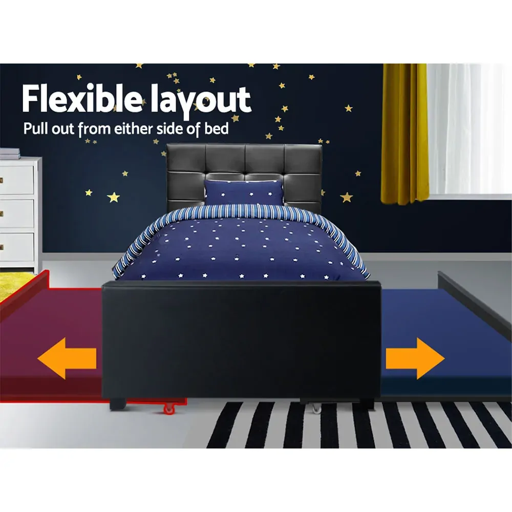Keepit Bed Frame King Single Size Black Leather Price