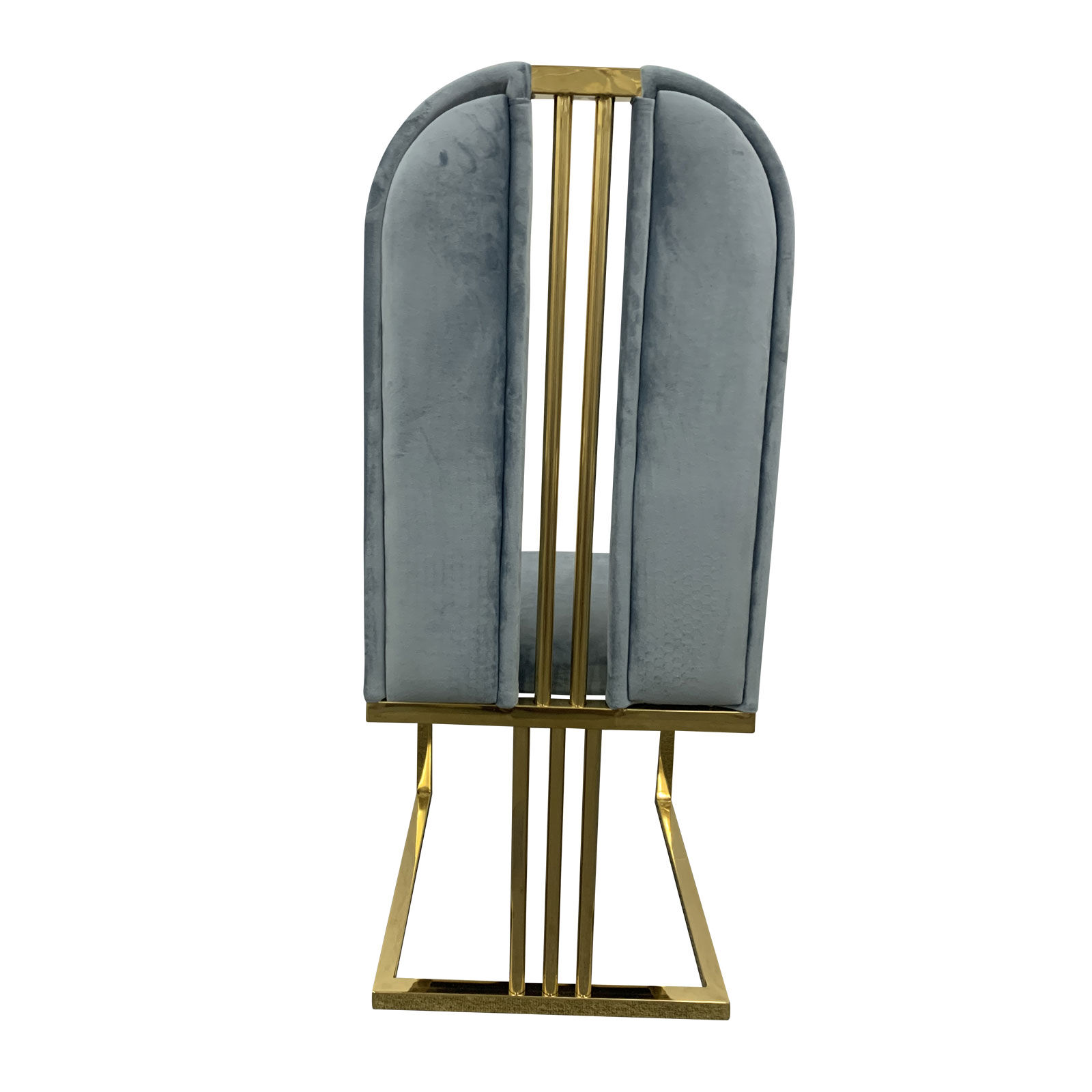 Fancy 2x Dining Chair Stainless Gold Frame & Seat Blue Fabric (SH019) Price