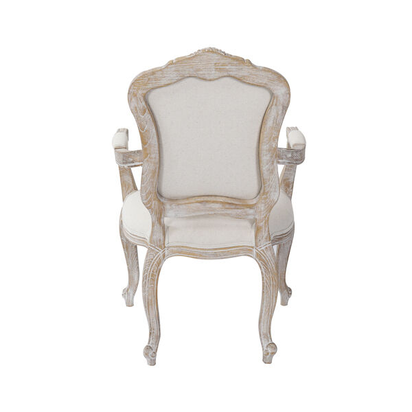2X Armchair White Washed Wooded & Beige Color Fabric Price