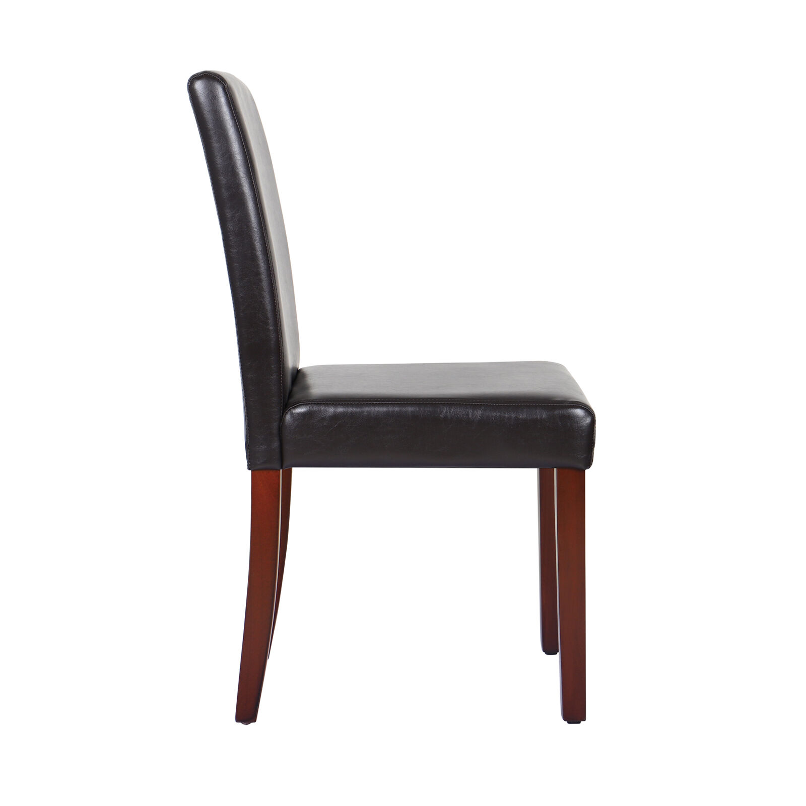 2x Wooden Frame Brown Leatherette Dining Chairs with Solid Pine Legs Price