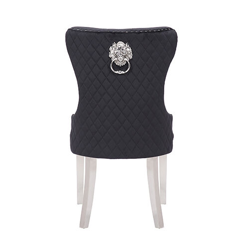 Victoria 2x Dining Chair Black Vevet & STAINLESS STEEL Legs Price