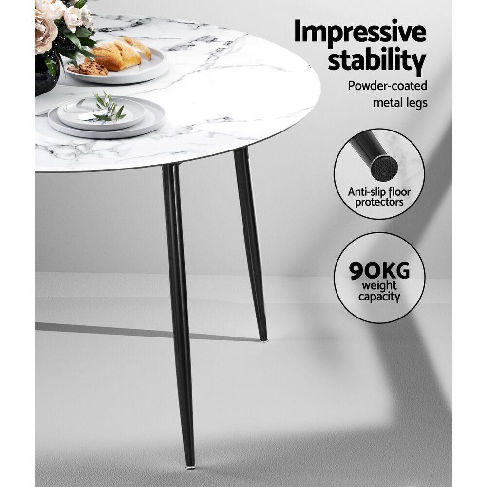 Artiss Dining Table Round Marble Effect 110CM Price