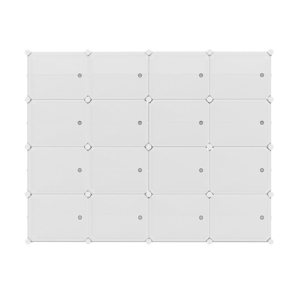 Artiss Shoe Rack DIY 16 Storage Cube Stackable White Price