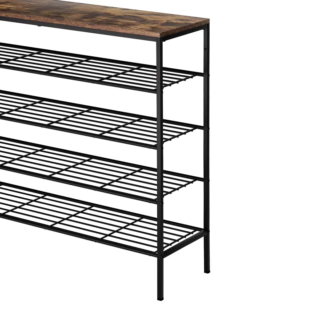 Shoe Rack 25 Pairs 5-tier Shoe Storage Organiser Shelf Metal frame Walnut Price