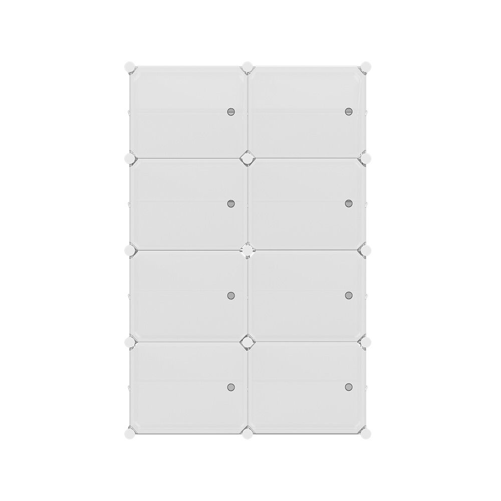 Artiss Shoe Box DIY Set of 8 Storage Cube Stackable White Price