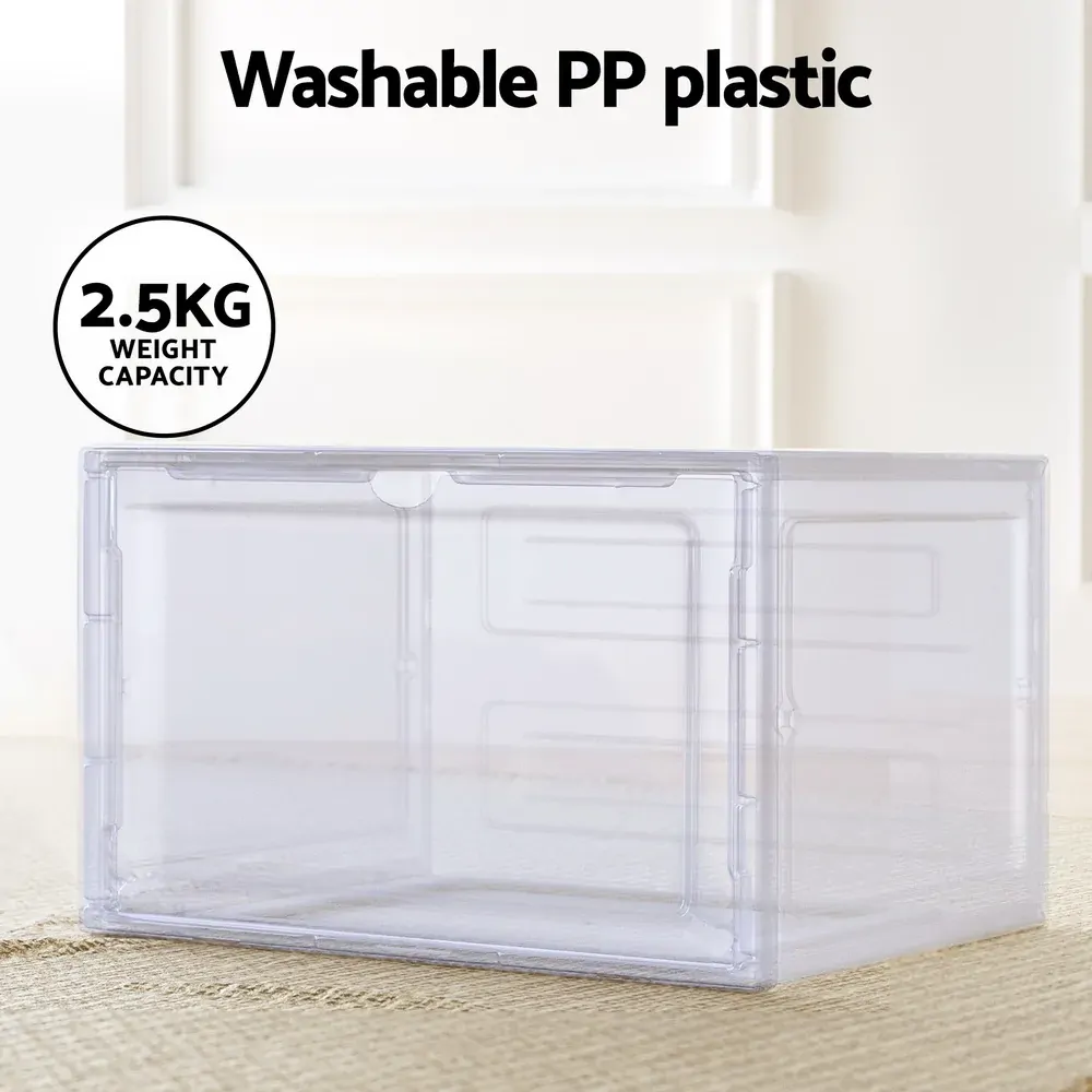 DIY Shoe Box Set of 2 Stackable Shoe Storage Case Magnetic Door Price