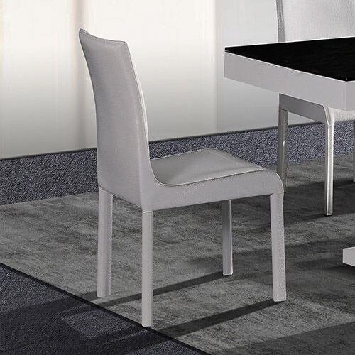 Espresso B&W Dining Table with 6X White Chair Price