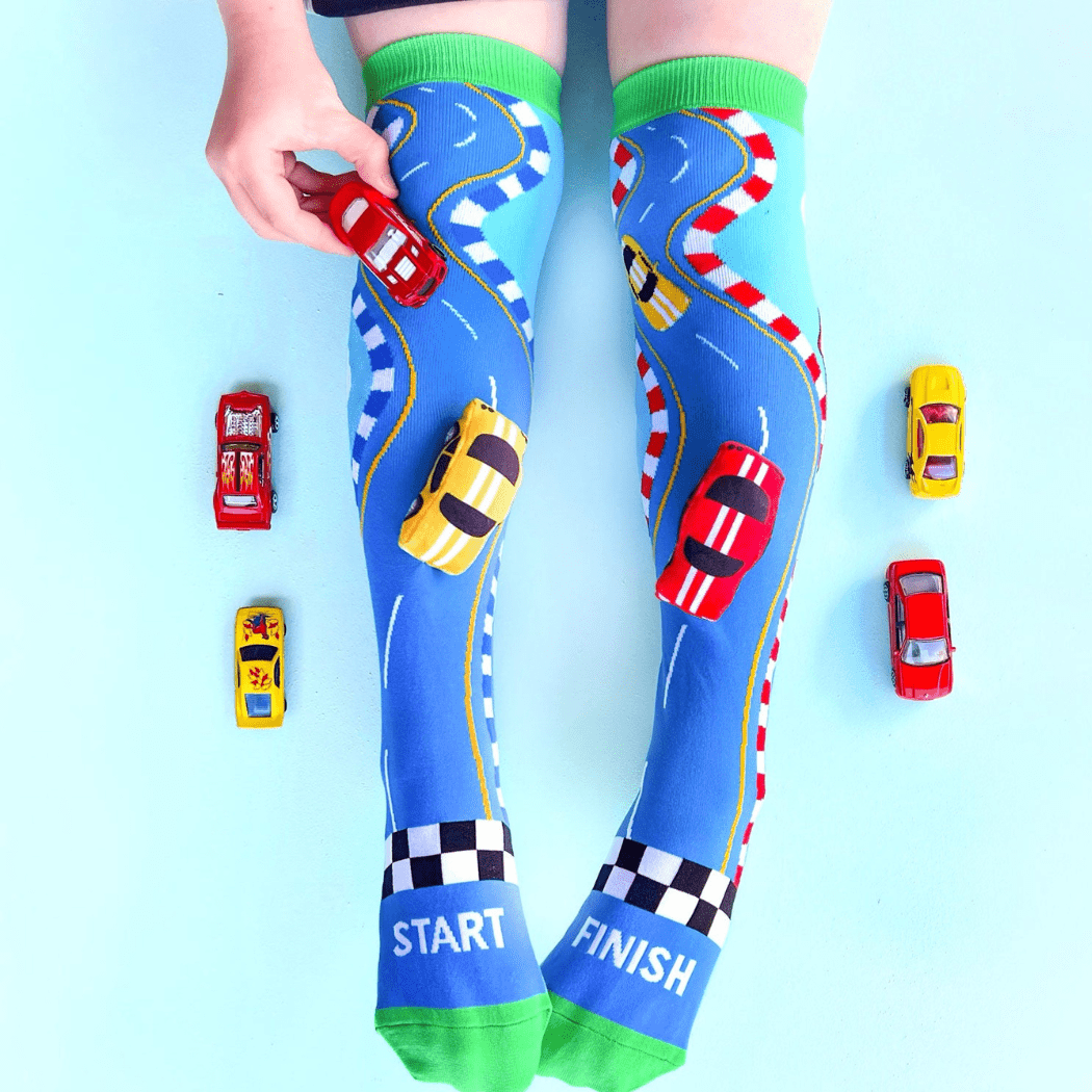 Racing Cars Socks With Plush Cars Kids & Adults Age 6 - 99 Price
