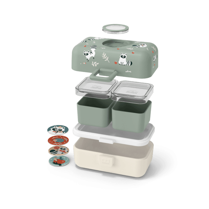 Tresor Graphic Kidss Bento Box- Green Raccoon Green Raccoon Price