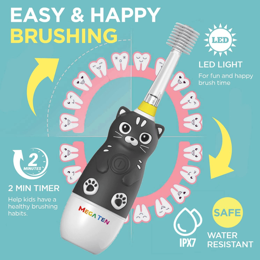 360-Degree Kids Electric Toothbrush with LED Light 1-4 Yrs Monkey Price