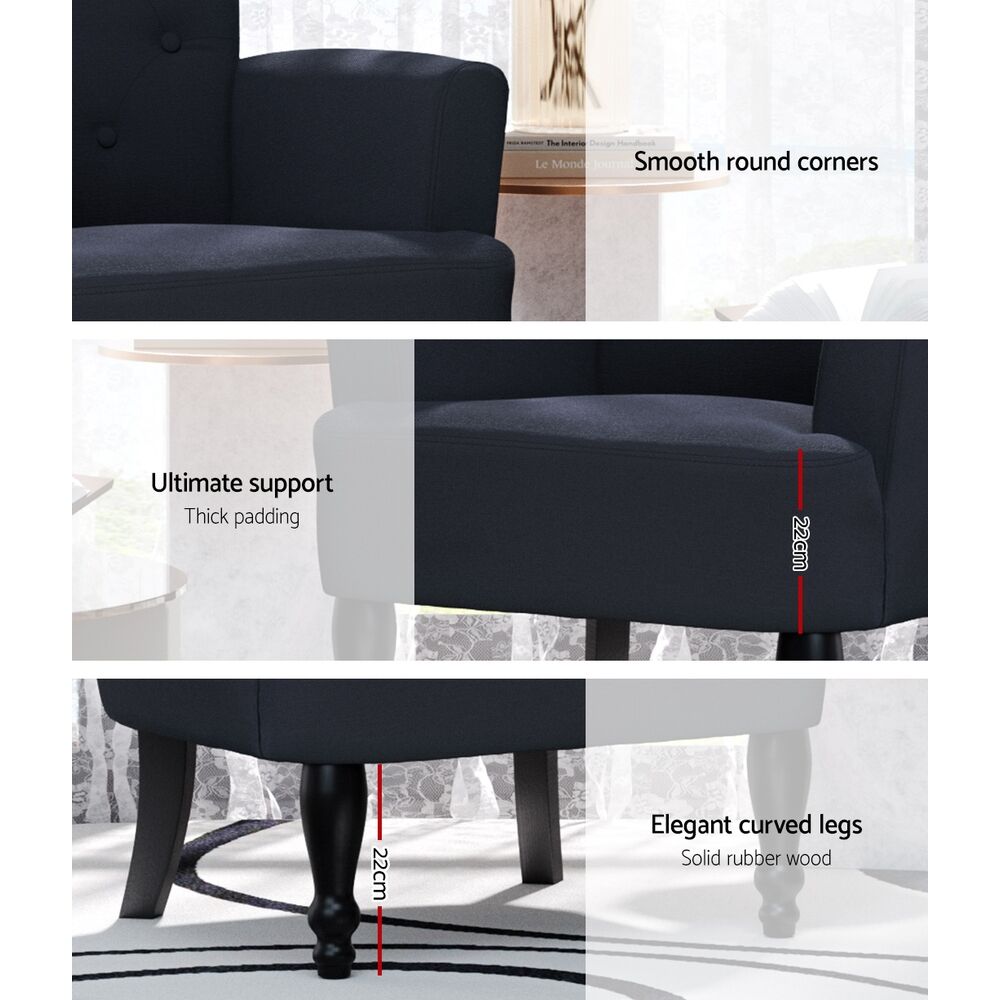 Artiss Armchair Wingback Charcoal Lothair Price