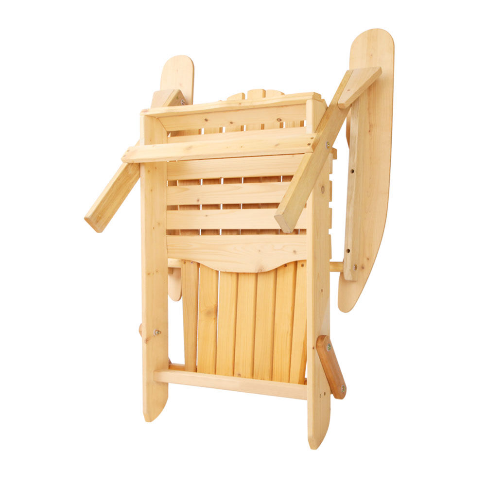 Gardeon 3PC Adirondack Outdoor Table and Chairs Wooden Foldable Beach Chair Natural Price
