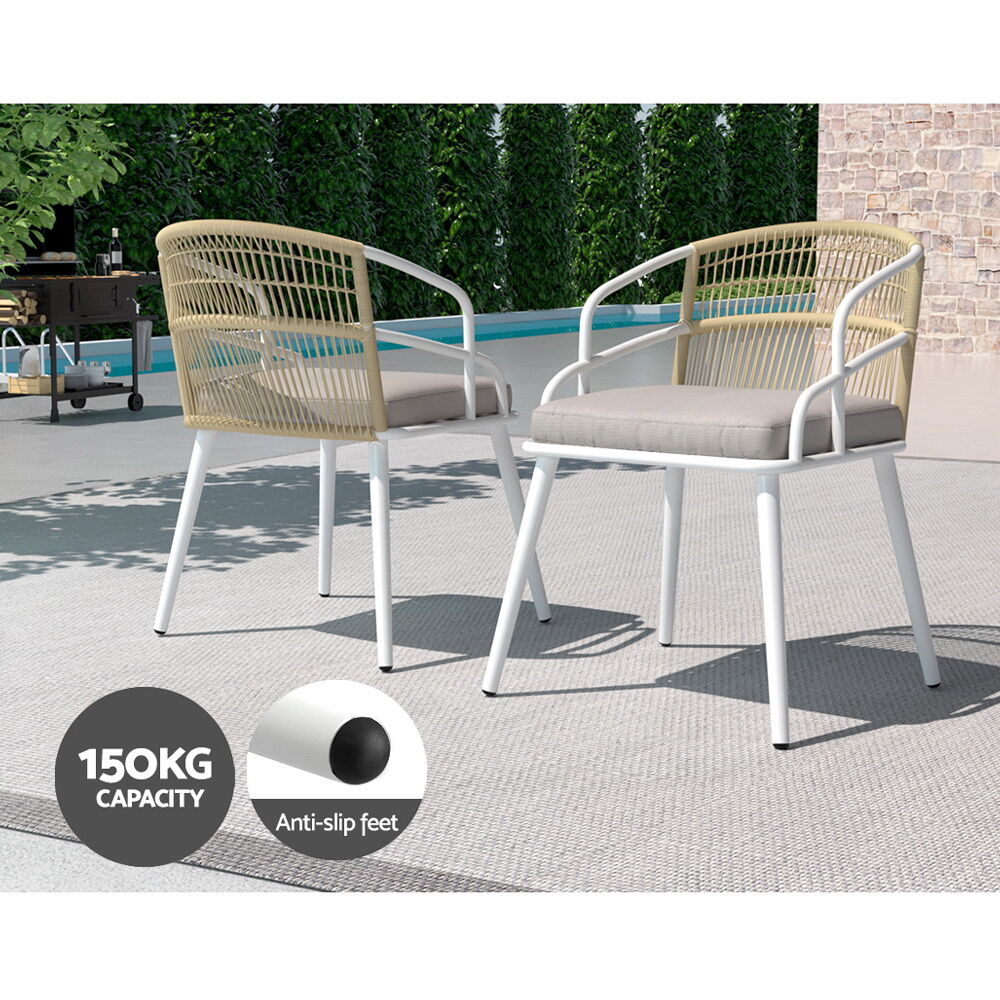Gardeon Outdoor Dining Set 5 Piece Aluminum Table Chairs Setting White Price
