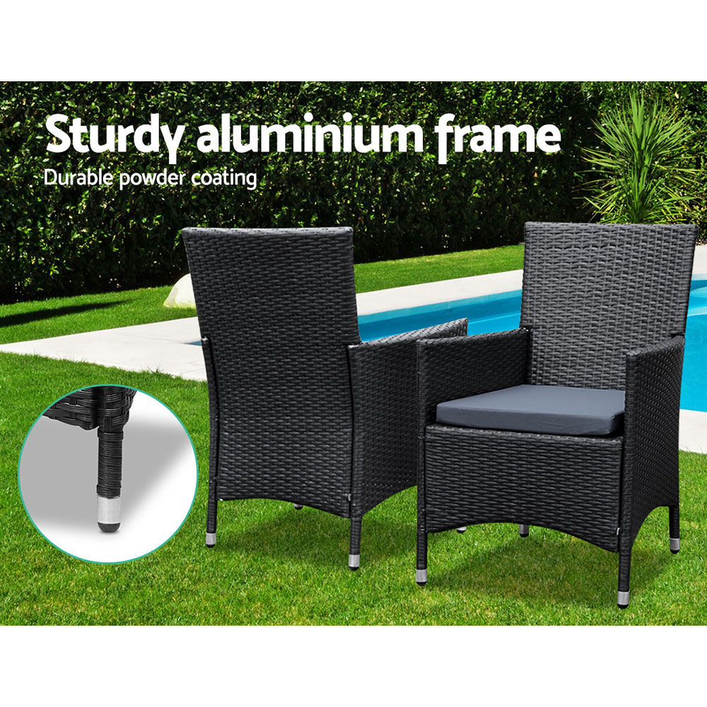 Gardeon Outdoor Dining Set 7 Piece Wicker Lounge Setting Black Price