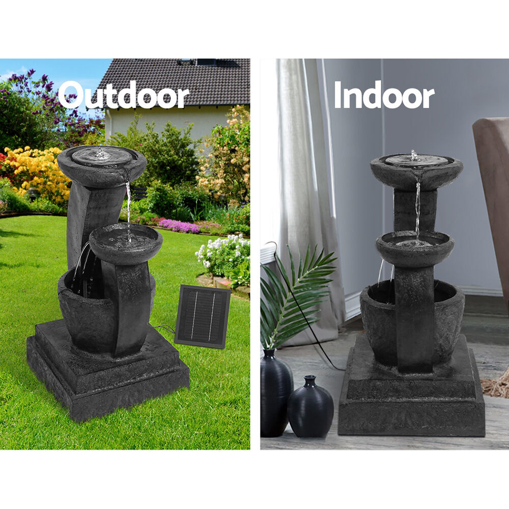 Gardeon Solar Water Feature Cascading Fountain 3-Tier Mushroom LED Light 70CM Price