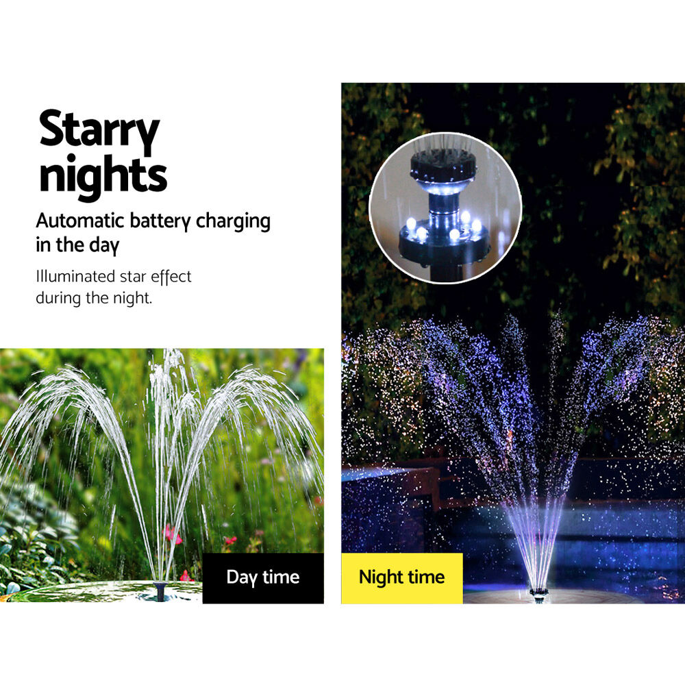 Gardeon Solar Pond Pump Submersible Water Fountain with Battery Kit LED Lights 4FT Price