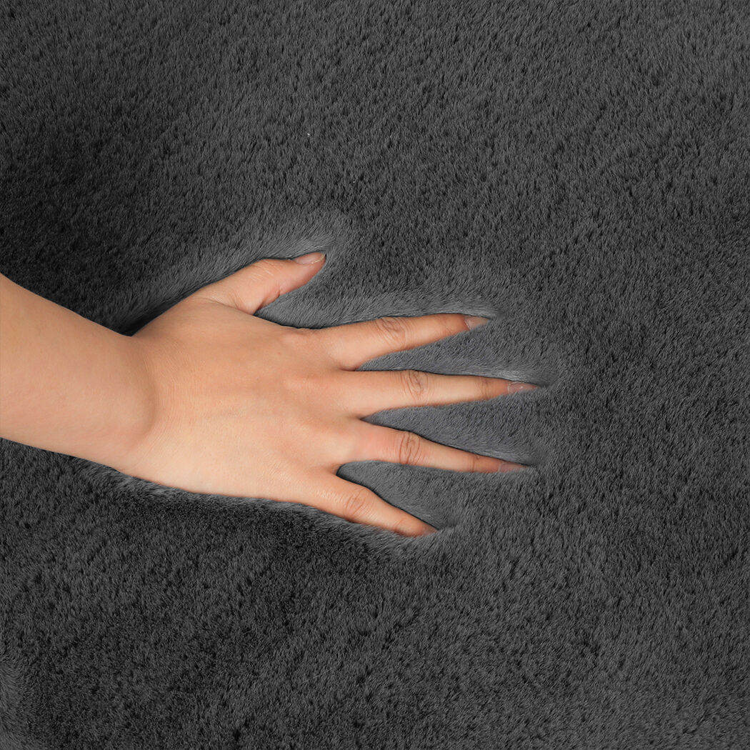 Floor Rugs Area Rug Fluffy Faux 140X200CM Grey Price
