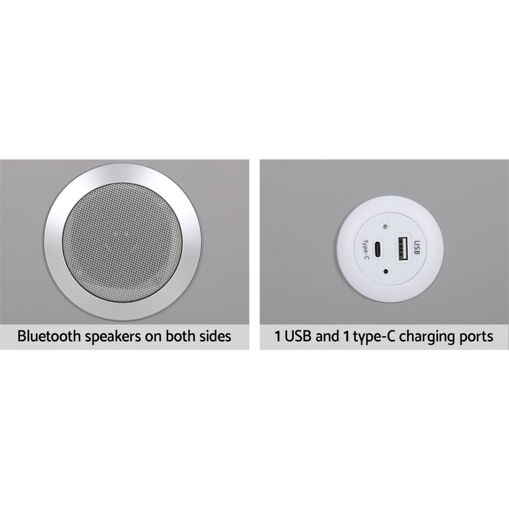 Artiss Smart Bedside Table 2 Drawers with Wireless Charging Ports LED Grey AIDA Price