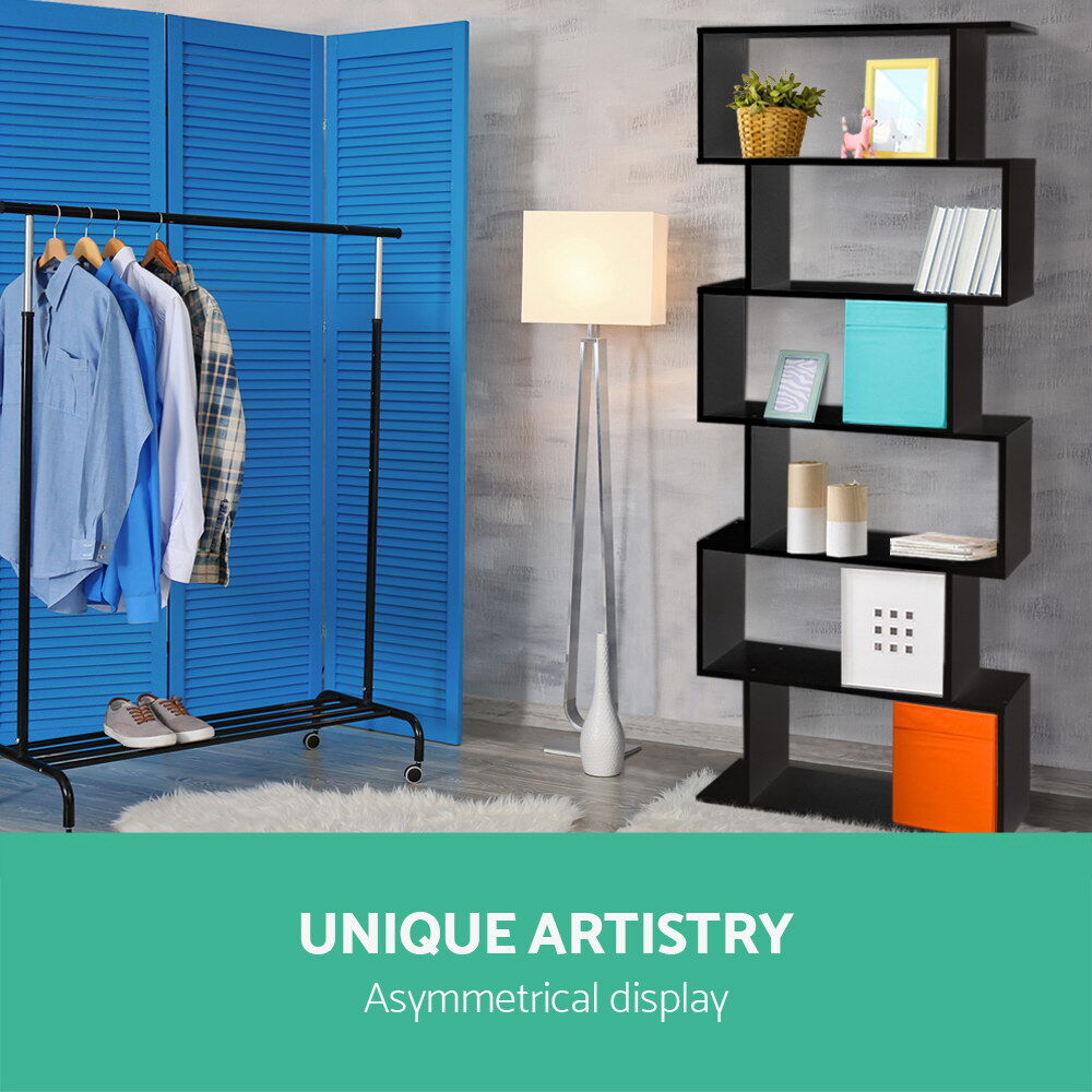 Artiss Bookshelf 6 Tiers - RIVA Black Price