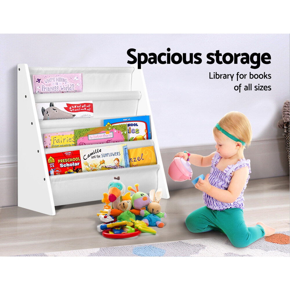 4 Tiers Kids Bookshelf Magazine Shelf Children Bookcase Rack Organiser Price