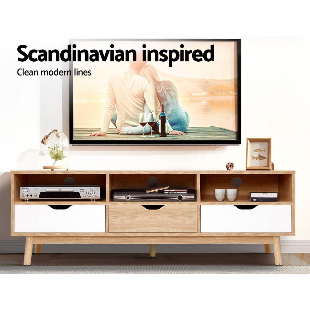 Artiss TV Cabinet Entertainment Unit Stand Wooden Storage 140cm Scandinavian Price