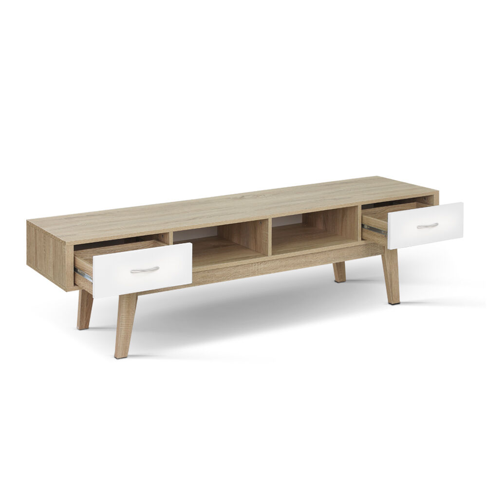 Artiss TV Cabinet Entertainment Unit 180cm Oak White Gary Price