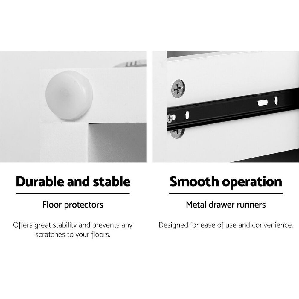 Artiss Bedside Tables LED 2 Drawers - REMI White Price