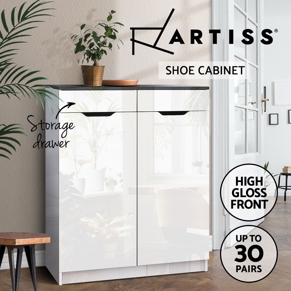 Artiss Shoe Rack Cabinet 30 Pairs White Eve Price