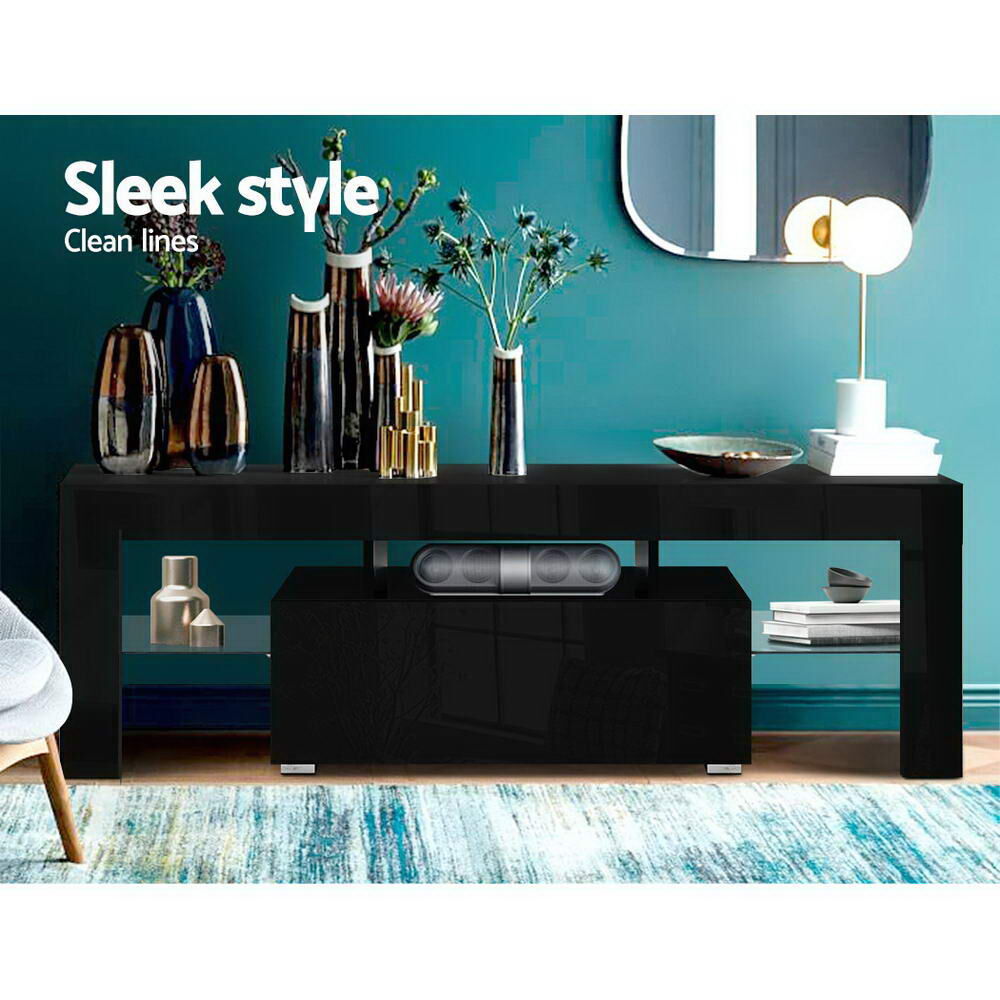 Artiss Entertainment Unit TV Cabinet LED 130cm Black Elo Price