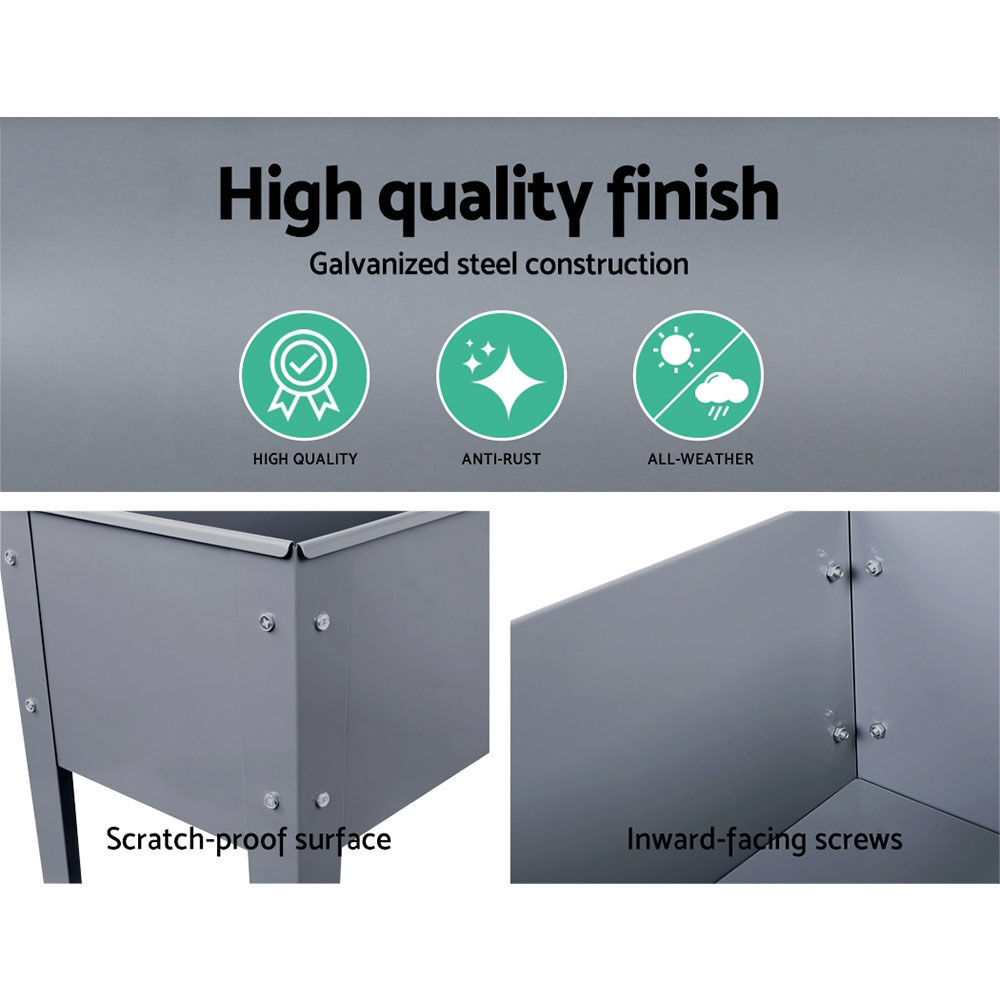 Green Fingers Garden Bed Elevated 100X80X30cm Planter Box Container Galvanised Price