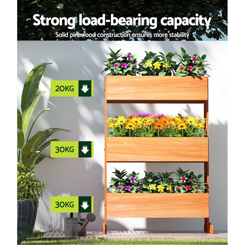 Green Fingers Garden Bed Elevated 69x39x106cm Wooden Planter Box Container Herb Price