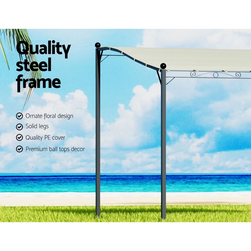 Gazebo Marquee 3m Outdoor Event Wedding Tent Camping Party Shade Iron Art Canopy Beige Price