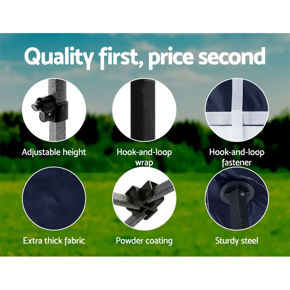 Gazebo Pop Up 3x4.5m w/Base Podx4 Marquee Folding Outdoor Wedding Camping Tent Shade Canopy Navy Price